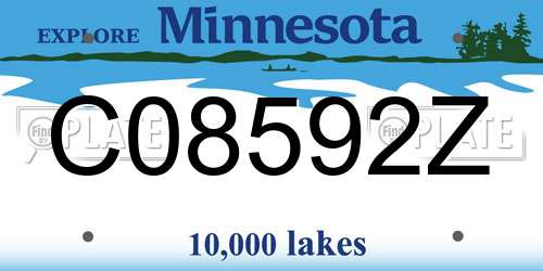 C08592Z Minnesota License Plate