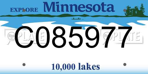 C085977 Minnesota License Plate