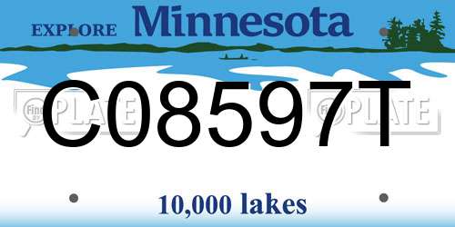 C08597T Minnesota License Plate