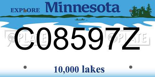 C08597Z Minnesota License Plate
