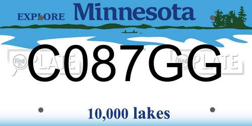 C087GG Minnesota License Plate