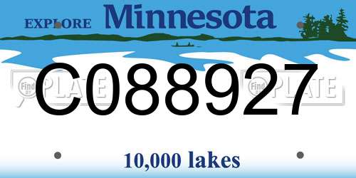 C088927 Minnesota License Plate