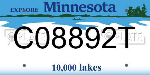 C08892T Minnesota License Plate
