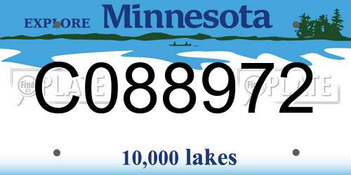 C088972 Minnesota License Plate