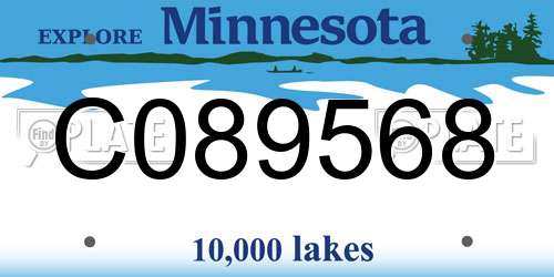 C089568 Minnesota License Plate