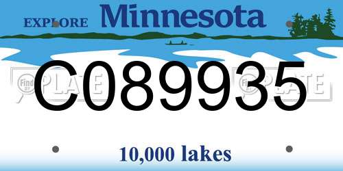 C089935 Minnesota License Plate