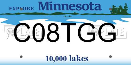 C08TGG Minnesota License Plate
