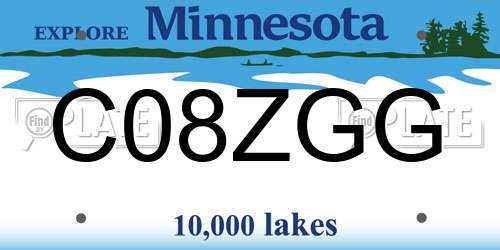 C08ZGG Minnesota License Plate