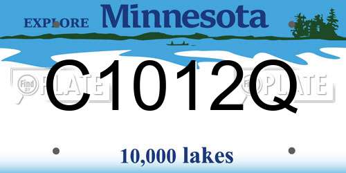 C1012Q Minnesota License Plate