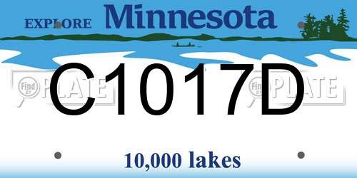 C1017D Minnesota License Plate