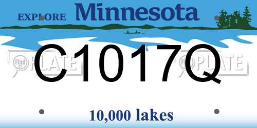 C1017Q Minnesota License Plate