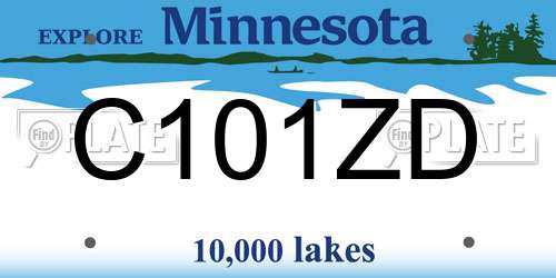 C101ZD Minnesota License Plate