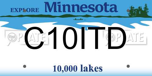 C10ITD Minnesota License Plate
