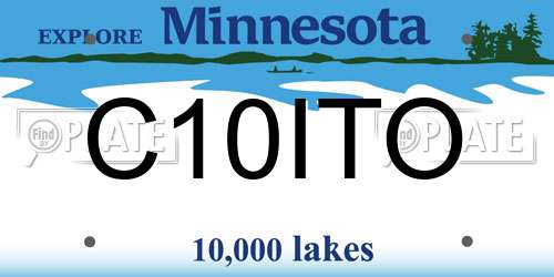 C10ITO Minnesota License Plate