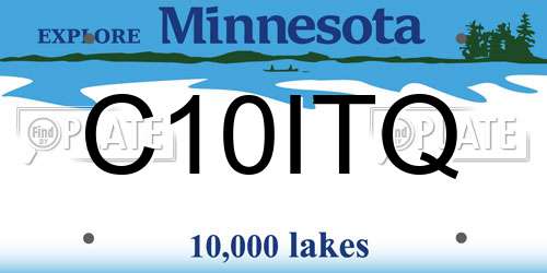 C10ITQ Minnesota License Plate