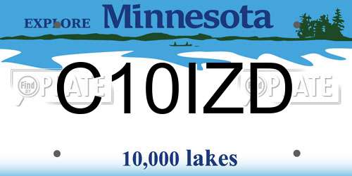 C10IZD Minnesota License Plate