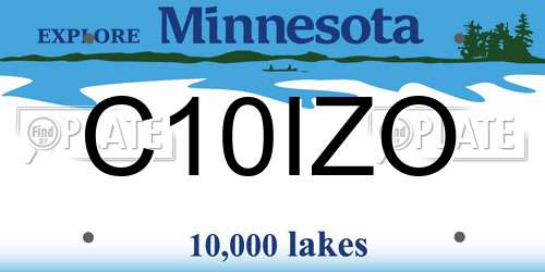 C10IZO Minnesota License Plate