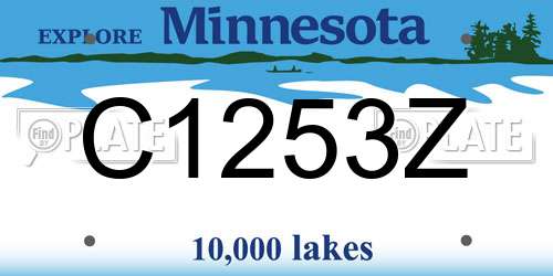 C1253Z Minnesota License Plate