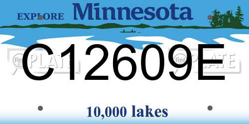 C12609E Minnesota License Plate