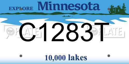 C1283T Minnesota License Plate