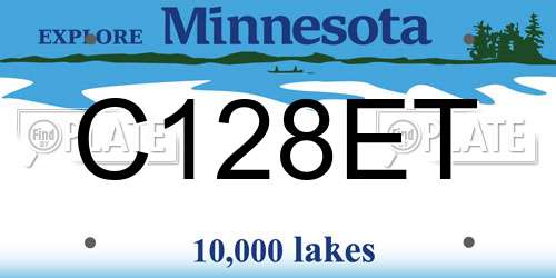 C128ET Minnesota License Plate