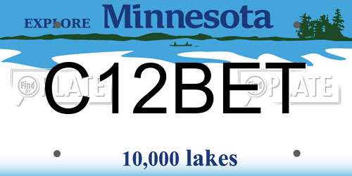 C12BET Minnesota License Plate