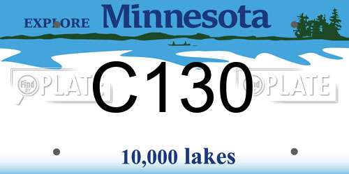 C130 Minnesota License Plate