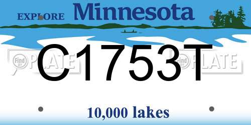 C1753T Minnesota License Plate