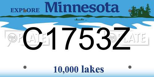 C1753Z Minnesota License Plate