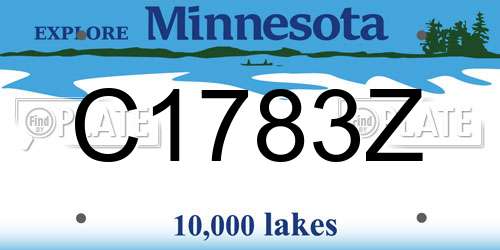 C1783Z Minnesota License Plate