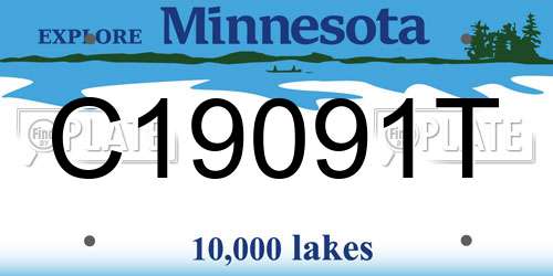 C19091T Minnesota License Plate