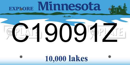 C19091Z Minnesota License Plate