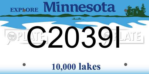 C2039I Minnesota License Plate