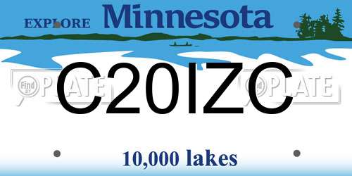 C20IZC Minnesota License Plate