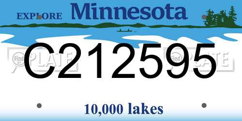 C212595 Minnesota License Plate
