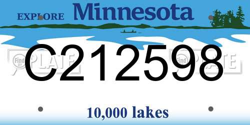 C212598 Minnesota License Plate