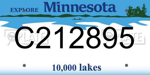 C212895 Minnesota License Plate