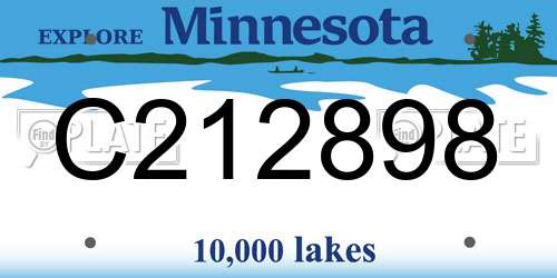 C212898 Minnesota License Plate