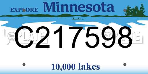 C217598 Minnesota License Plate