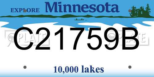C21759B Minnesota License Plate