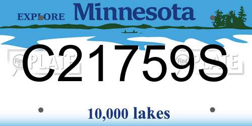 C21759S Minnesota License Plate