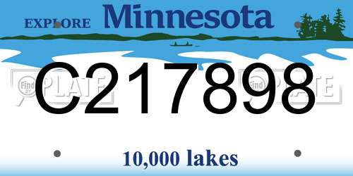 C217898 Minnesota License Plate