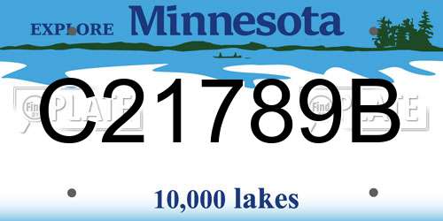 C21789B Minnesota License Plate