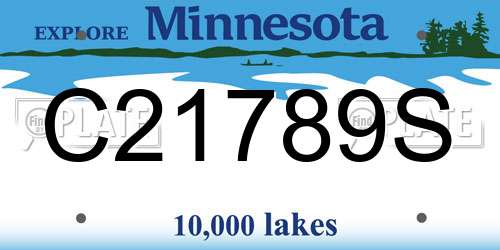 C21789S Minnesota License Plate