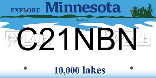 C21NBN Minnesota License Plate