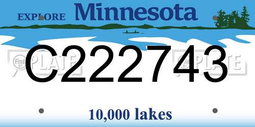 C222743 Minnesota License Plate