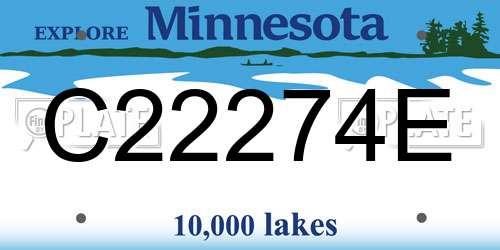 C22274E Minnesota License Plate
