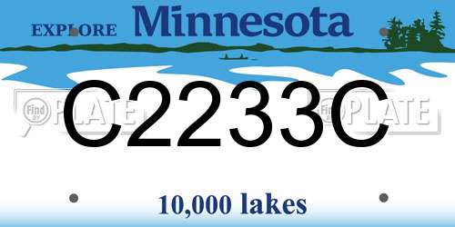 C2233C Minnesota License Plate
