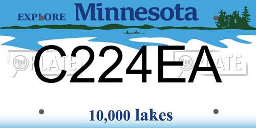 C224EA Minnesota License Plate