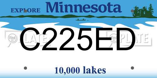 C225ED Minnesota License Plate